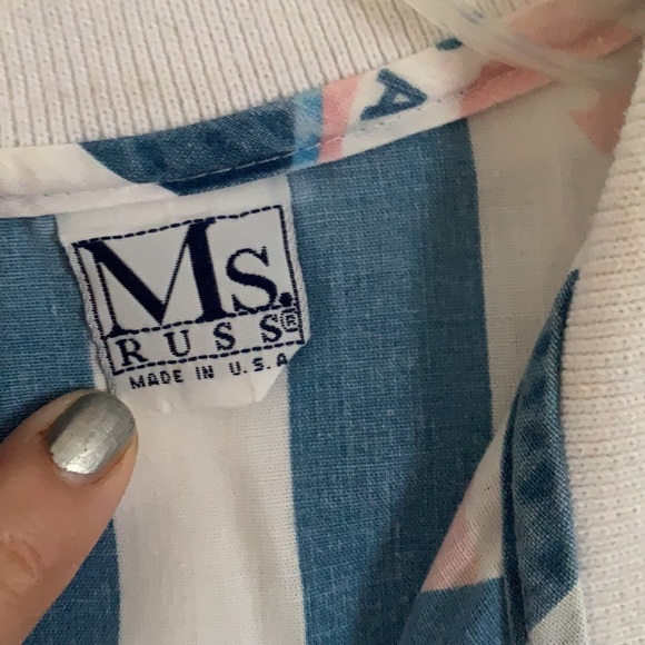 Ms Russ Striped & Sailor Pattern button down Shirt - Picture 3 of 5